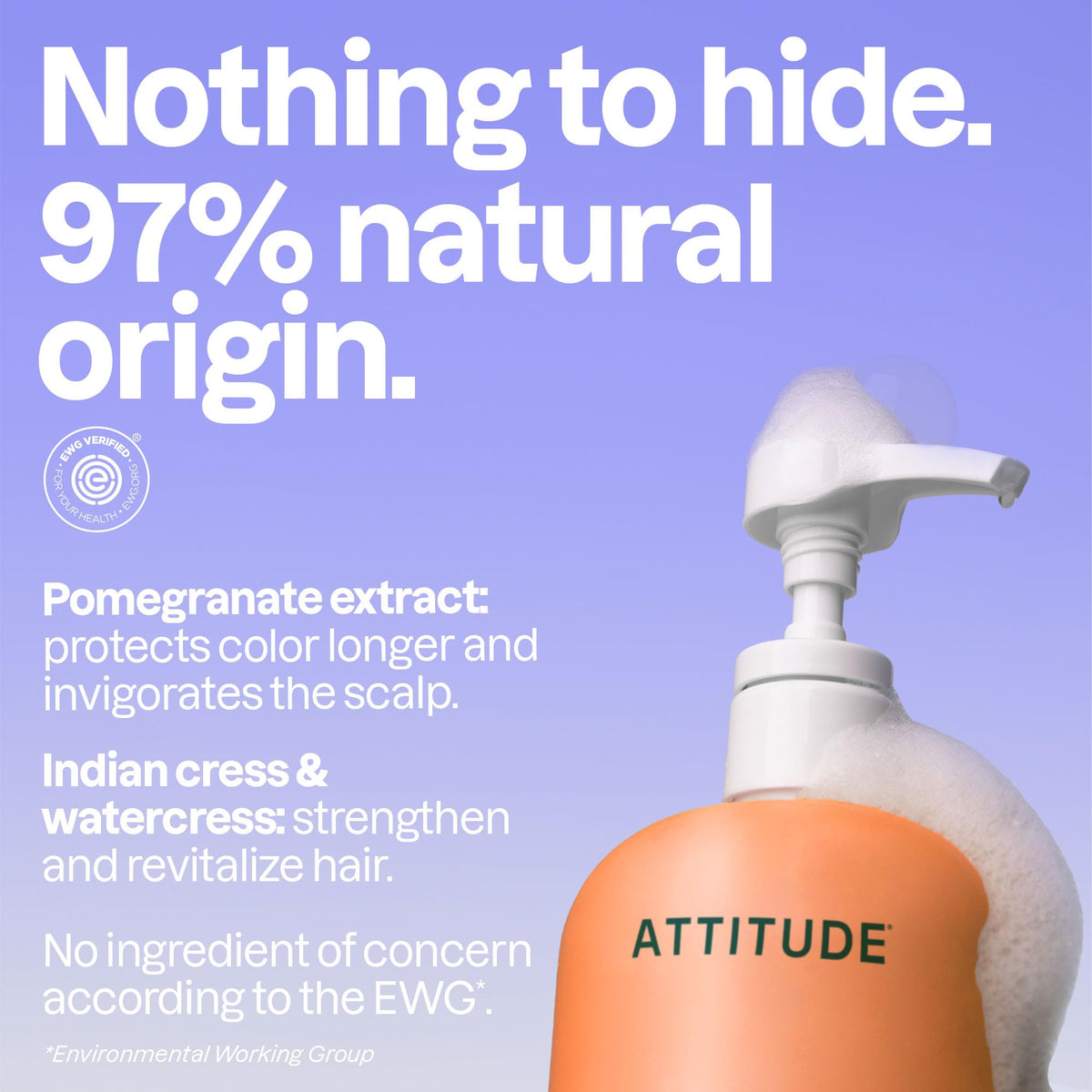 ATTITUDE Color Safe Shampoo for Color Treated Hair, EWG Verified, 16 Fl Oz