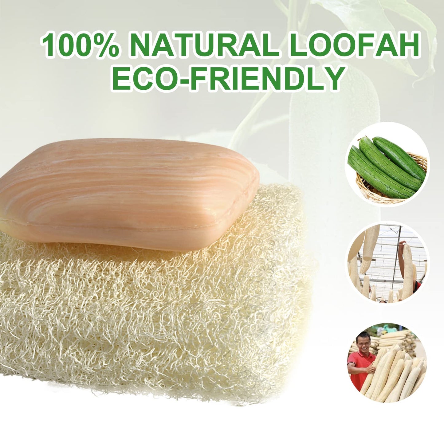 3PCS Natural Loofah Sponge Exfoliating Body Scrubber Sustainable Exfoliating with Egyptian Bath Get Clean Not Just Spread Soap for Face Back Eco Beauty & Personal Care YAFIYGI