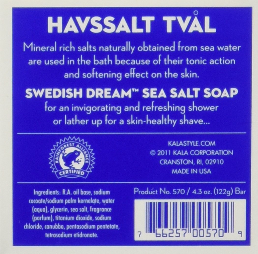 Swedish Dream Sea Salt Soap Set by Kala, 4.3 Ounce (Pack of 3) Beauty & Personal Care Kala