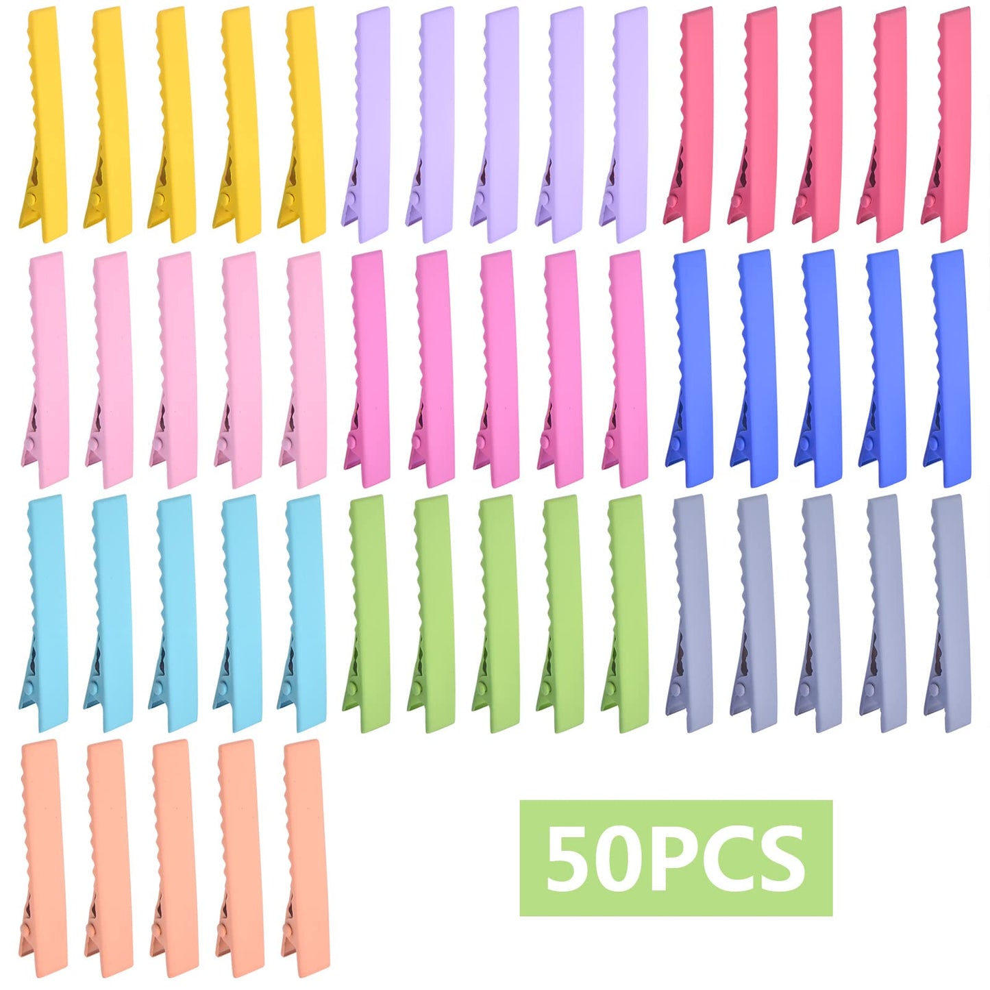 50pcs 10 Colors Alligator Hair Clips Metal Duck Bill Hairclips Single Prong Non-slip Hair Barrette Sectioning Hairpins for Women Salon Styling DIY Beauty & Personal Care Hmjpng