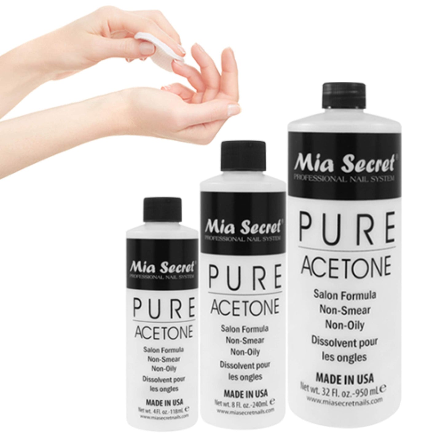 Mia Secret Nail Polish Remover, 100% Pure Acetone, 8 Fl. Oz. Safe and Gentle Cuticle Remover Liquid, Quick and Effective Formula, For Natural Beauty & Personal Care Mia Secret