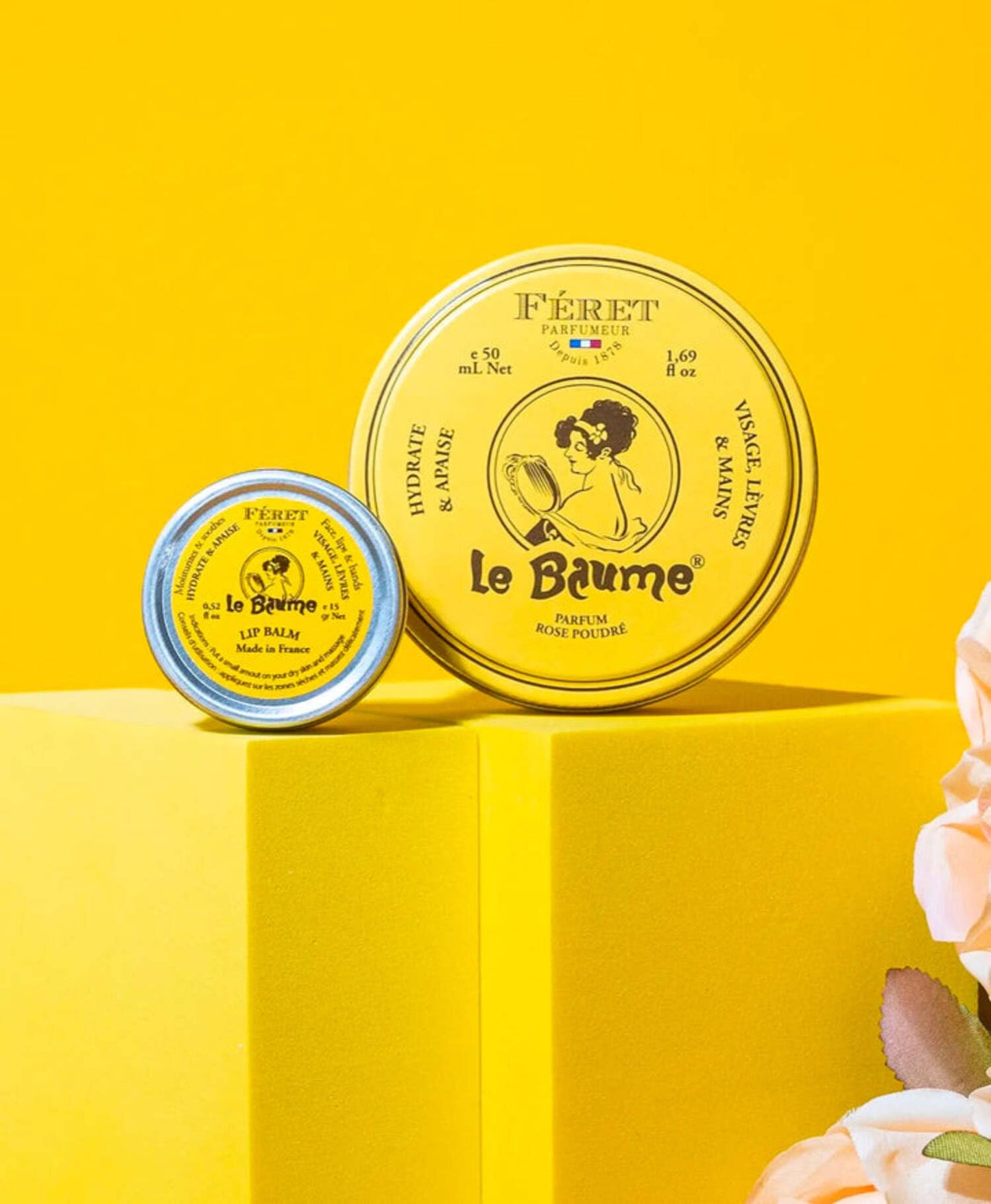 Feret Parfumeur Le Baume Multi-Purpose Balm - Rose Poudré - Natural Lip Balm with Shea Butter & Honey - Hydrating Moisturizer for Dry Skin, Lips Beauty and Personal Care Feret Parfumeur