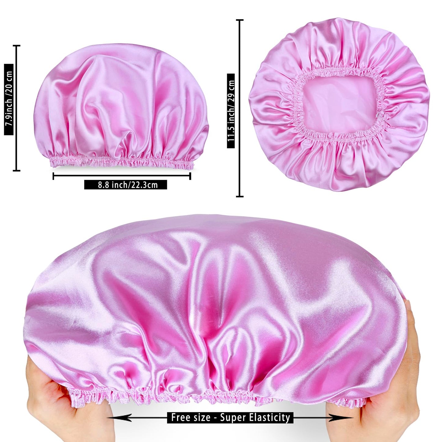 Shower Caps for Women, 4 PCS Elastic and Reusable Bath Caps, Double Waterproof Layers Shower Cap, Bathing Shower Caps, Environmental Protection Hair Beauty and Personal Care CHFONG