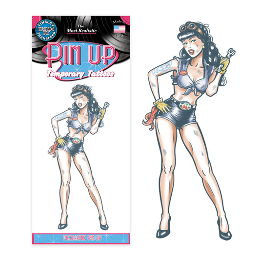 Tinsley Transfers Mechanic Pin Up Temporary FX Tattoo