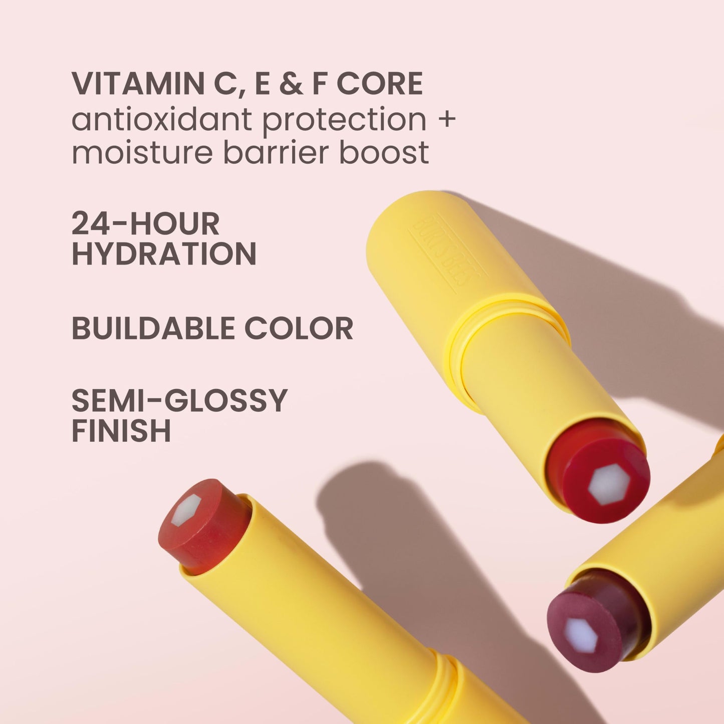 Burt’s Bees Tinted Boosted Balm, Misty Mauve, Hydrating Tinted Lip Balm with Vitamin C, E, and F Core, 24 Hour Lip Moisturizer with Responsibly Beauty and Personal Care Burt's Bees