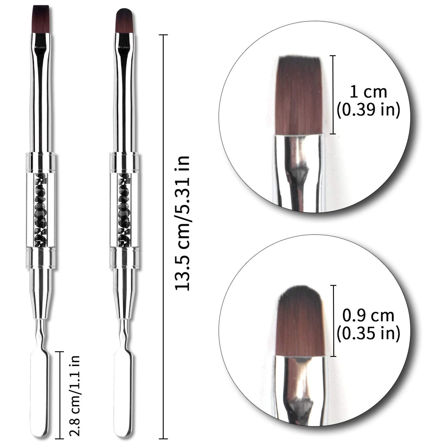 Ycyan 2Pcs Polygel Nail Brush & Picker, Dual-ended Oval & Flat Gel Nail Brushes Polygel Slice Tool for PolyGel UV Builder Gel Nails Extension Beauty & Personal Care Ycyan