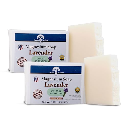 Health & Wisdom Magnesium Bar Soap - Moisturizing Body Soap - Made with Aloe & Nourishing Plant Oils and Essential Oils - Gentle Cleanser for Face Beauty & Personal Care Health and Wisdom
