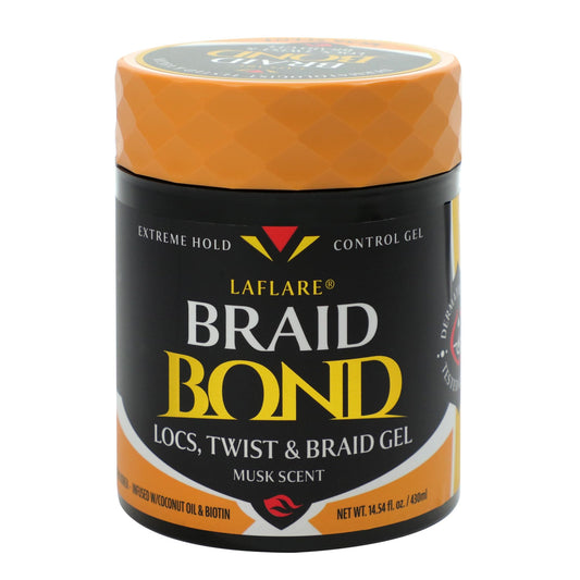 Laflare 430 ml Braid Bond Gel Bulk Extreme Hold for Natural & Kids Hair, Vegan, Nourishing, Braiding Hair, Twist Hair (Musk) Beauty & Personal Care Laflare