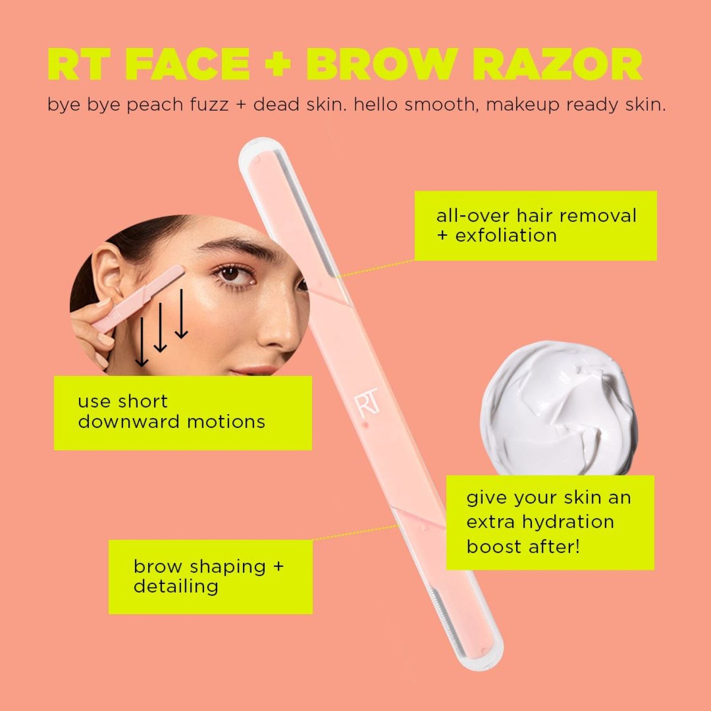 Real Techniques Face and Brow Razors, Dual Ended, Exfoliating Dermaplaning, Women's Face Razor, Multipurpose Facial Razors, Precision Trimming Beauty and Personal Care Real Techniques