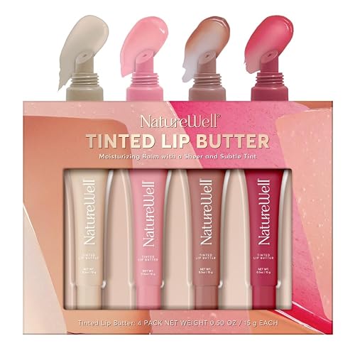 NATURE WELL Tinted Lip Butter Variety Pack, Shear & Subtle Tinted Moisturizing Balms, Vanilla Scented, Lightweight & Non-Greasy, Vitamin E, Shea Beauty & Personal Care NATURE WELL