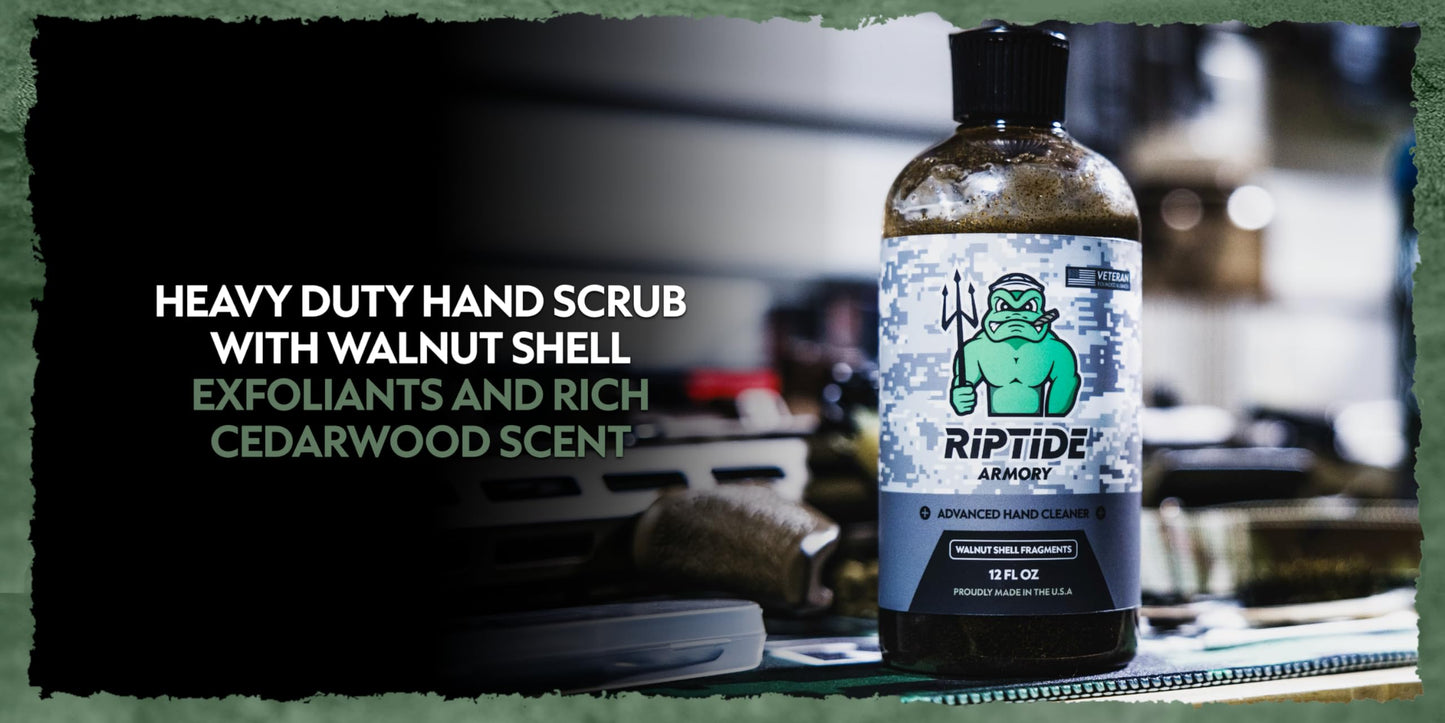 Riptide Armory Advanced Hand Cleaner 12oz With Walnut Shell Fragments - Use Cutting Edge Advancements to Leave Hands Carbon & Chemical Free Beauty & Personal Care Riptide