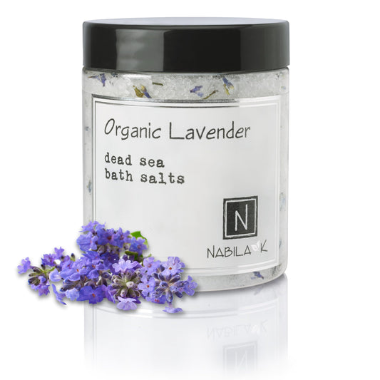 Organic Lavender Bath Salts for Women & Men - Dead Sea Salt & Epsom Salt Relaxing Soak and Scrub - Organic Buds & French Lavender Oil, Cruelty-Free Beauty and Personal Care Nabila K