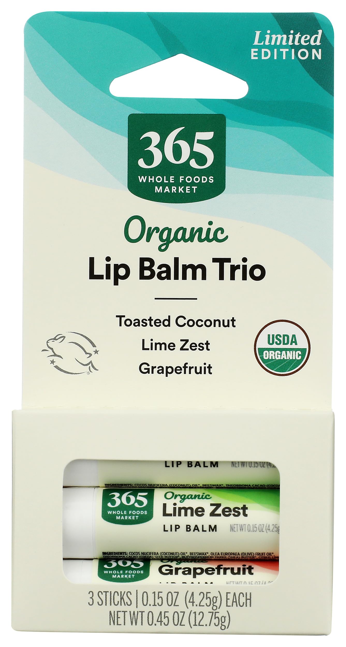 365 by Whole Foods Market Organic Lip Balm Trio, 3 CT Beauty and Personal Care 365 by Whole Foods Market