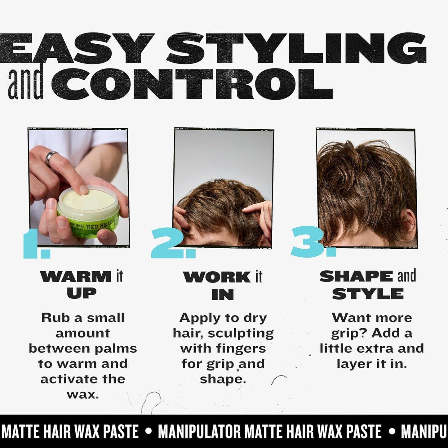 TIGI Bed Head Manipulator Matte Hair Wax, Strong Hold Sculpting and Styling Paste for Short to Medium Hair, 2.01 oz Beauty & Personal Care TIGI