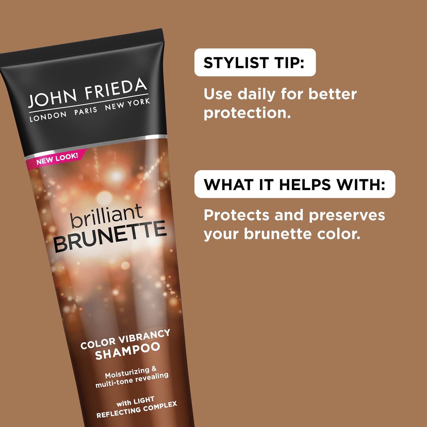 John Frieda Brilliant Brunette, Color Boosting Shampoo, Enhances and Protects Multi-Dimensional Tones, With Sweet Almond Oil to Rehydrate Beauty and Personal Care John Frieda