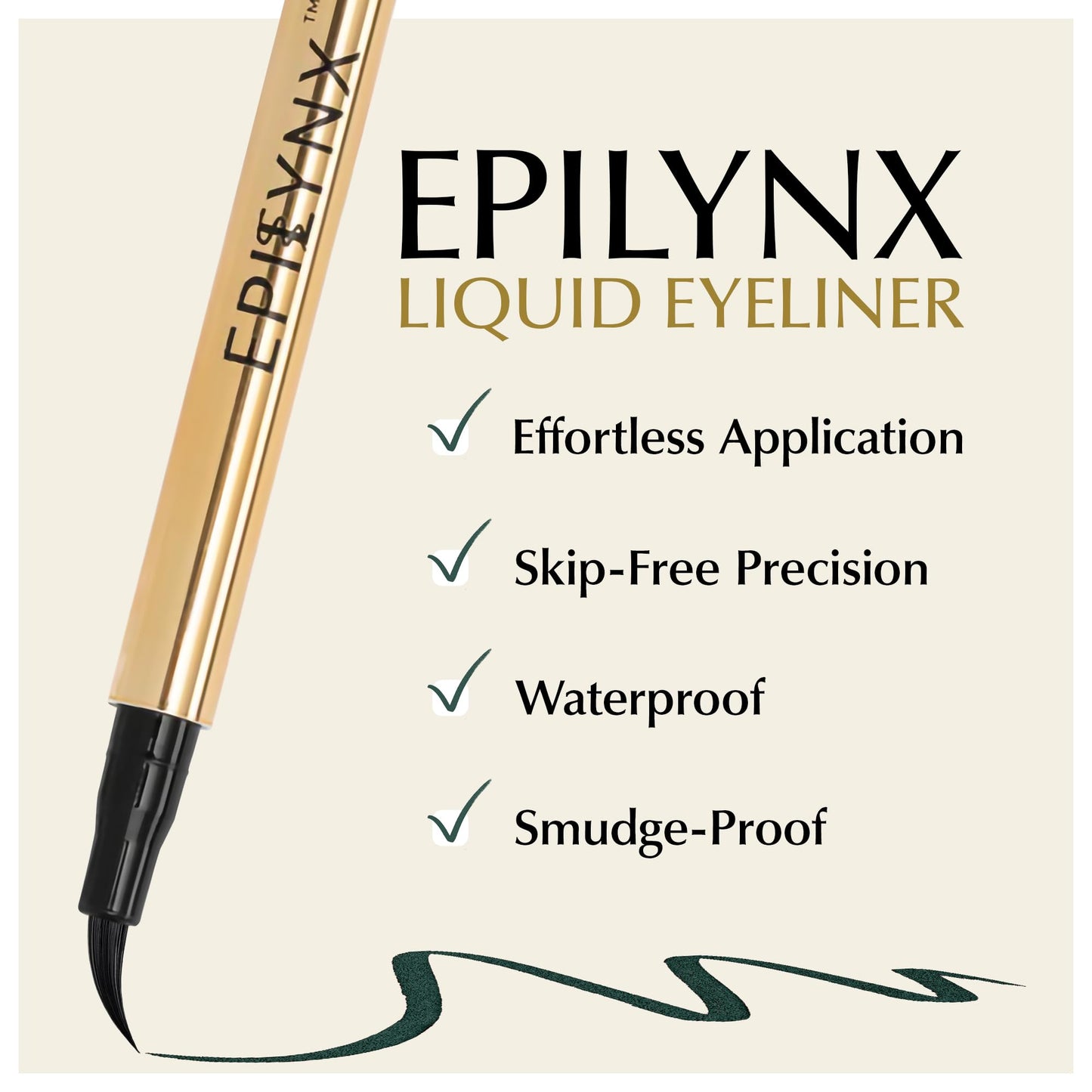 Liquid Eyeliner - Hypoallergenic Eyeliner with Fine Brush Tip, Long-Lasting Waterproof Eye Liner - Cruelty-Free, Vegan, Hypoallergenic, Gluten-Free Beauty & Personal Care EPILYNX