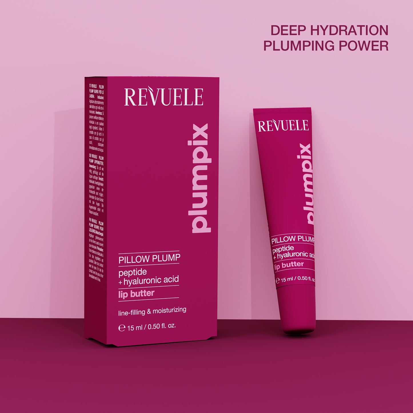 REVUELE Pillow Plump Lip Butter, 0.50 fl.oz - Hydrating & Plumping Lip Balm with Hyaluronic Acid & Peptide - Soft, Glossy, Fuller-Looking Lips for Dry Beauty and Personal Care Revuele
