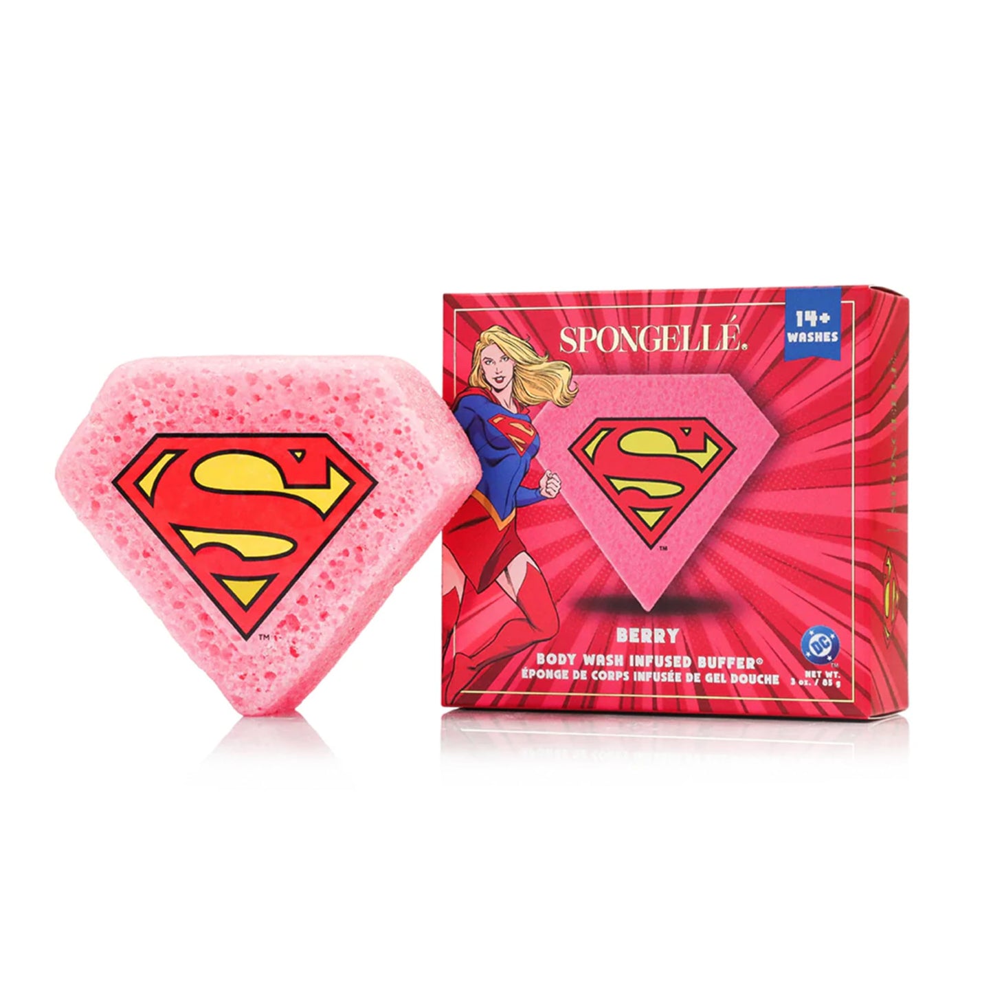 Spongellé Supergirl Berry Body Buffer - DC Superhero Beauty and Personal Care SPONGELLÉ