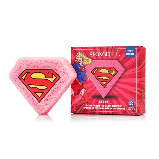 Spongellé Supergirl Berry Body Buffer - DC Superhero Beauty and Personal Care SPONGELLÉ