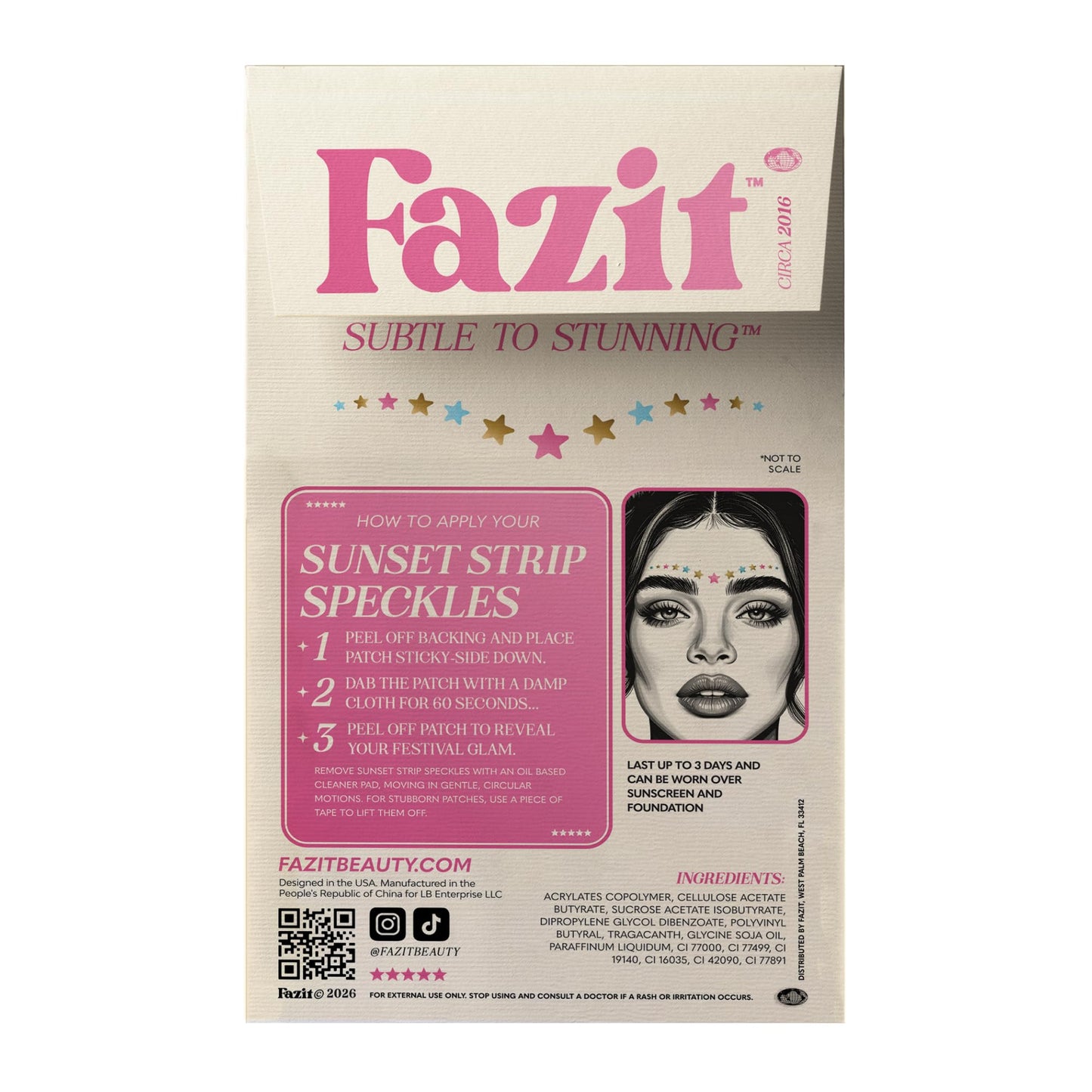 Fazit Makeup Patches - Sunset Strip Speckles - Glow Up Make-Up Patches - Cute Glitter Makeup Accessories for Women - Cosmetic Glitter for Face Beauty & Personal Care Fazit