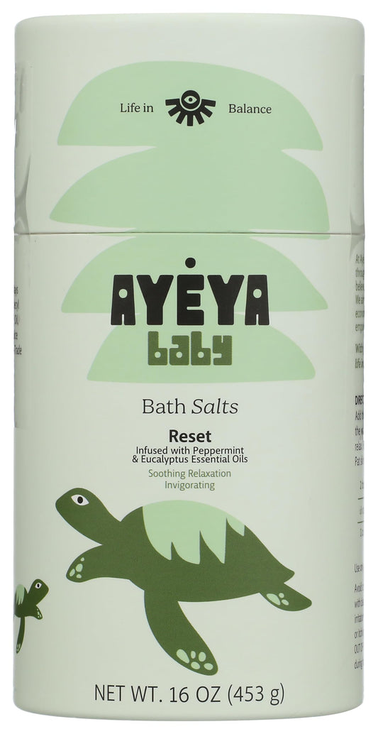 AYÉYA Baby Bath Salts - Eucalyptus & Peppermint Magnesium Bath for Babies, with Shea Butter & Aloe, Baby Congestion Soak for Sensitive Skin, Natural Beauty and Personal Care Ayeya