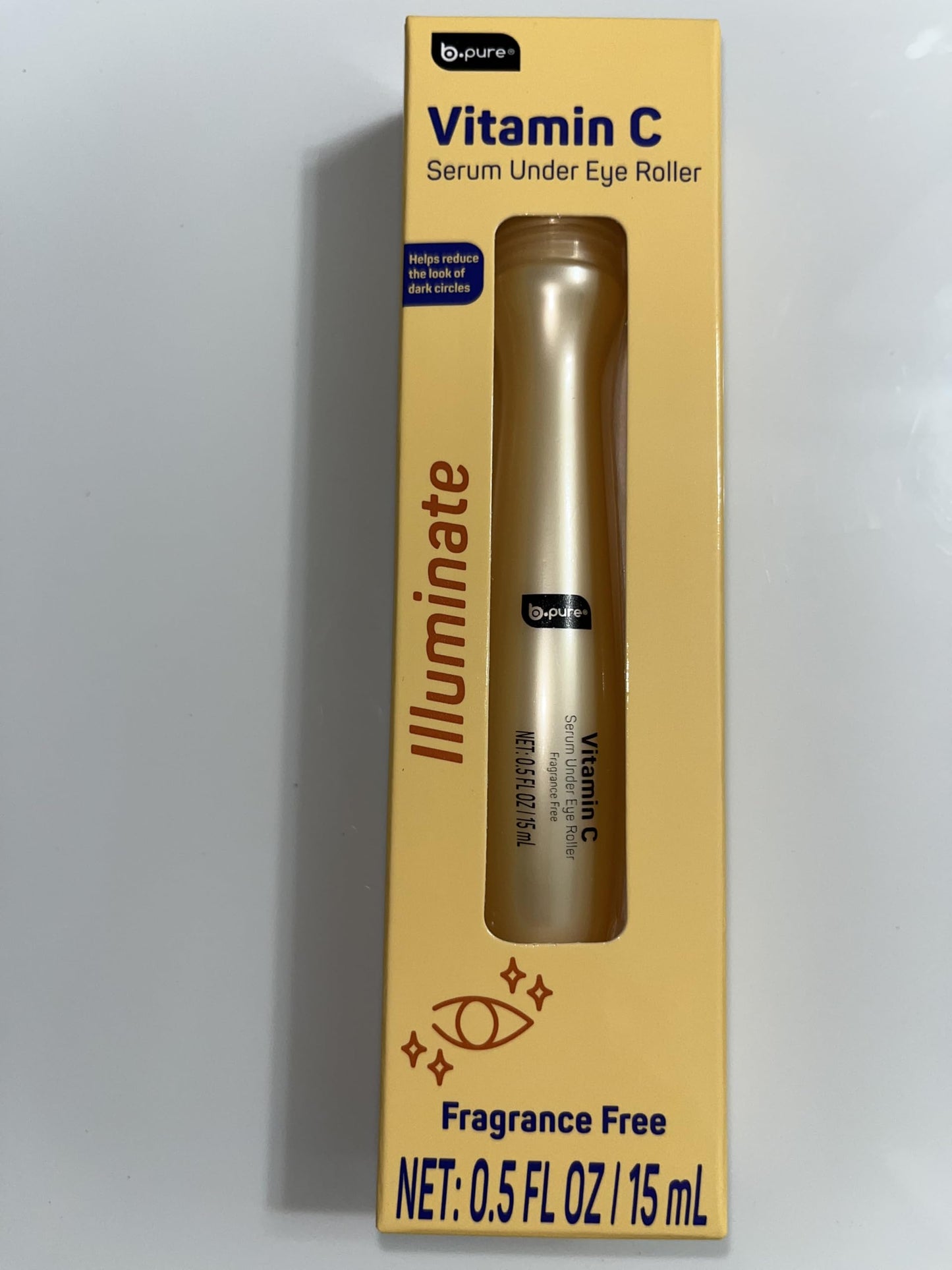 B.pure Vitamin C Serum Under Eye Roller, Fragrance Free, Helps Reduce Dark Circles, 0.5 FL OZ Beauty & Personal Care b.pure
