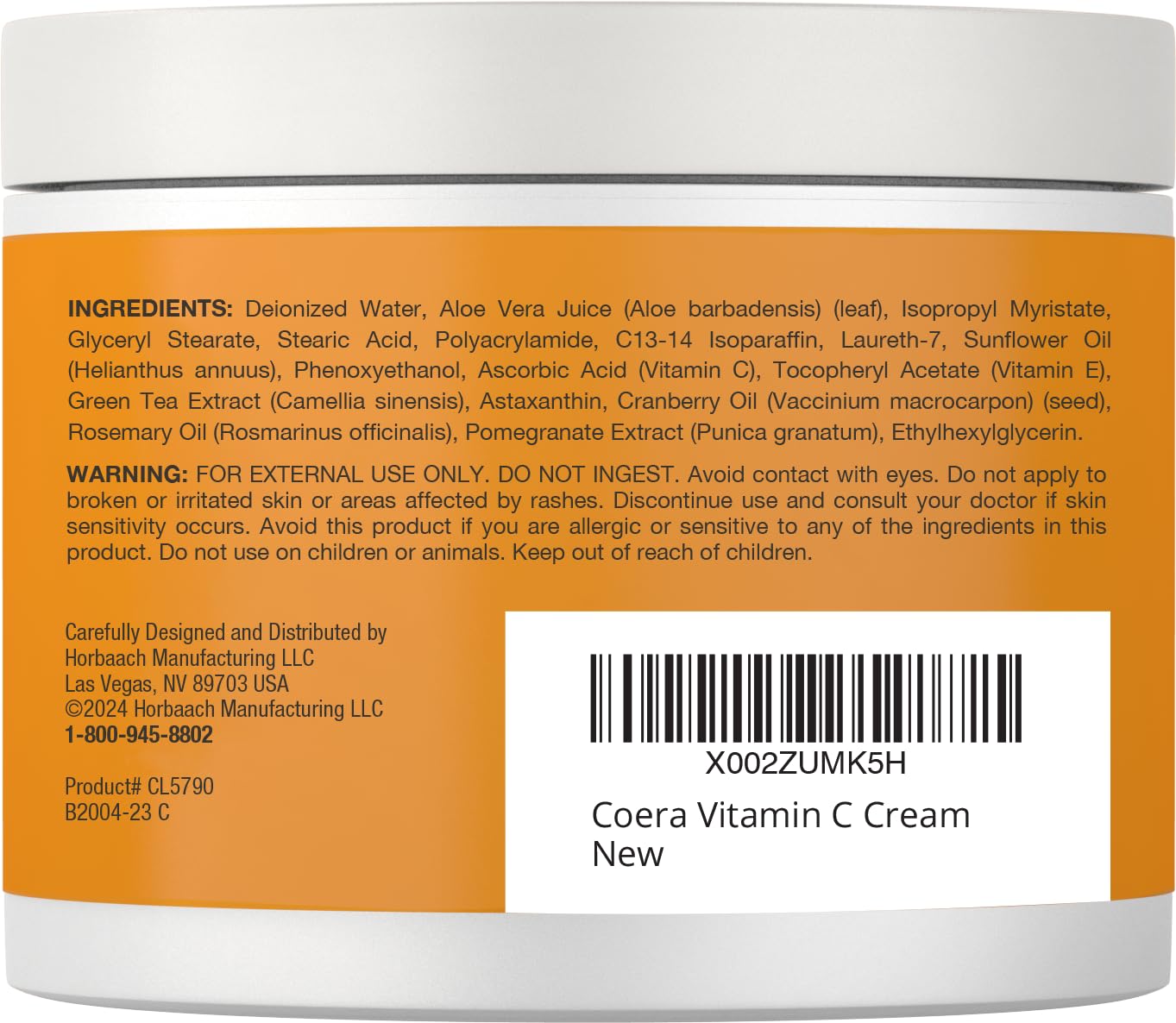 Coera Vitamin C Cream | 4oz | For Face, Dark Spots, Body, and Skin | Brightening, Hydrating, & Firming Moisturizer | Free of Parabens, SLS Beauty & Personal Care Coera