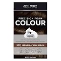 John Frieda Precision Foam Colour, Medium Natural Brown 5N, Full-coverage Hair Color Kit, Anti-Fade Gray Coverage, Deep Color Saturation Hair Dye, 1 Beauty & Personal Care John Frieda