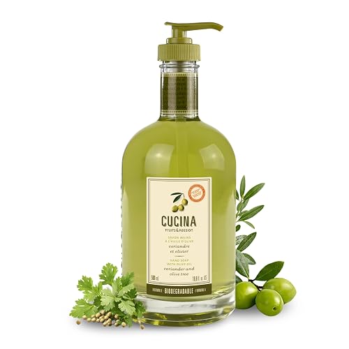 Fruits & Passion [Cucina] - Coriander & Olive Tree Hand Soap, Kitchen Liquid Hand Soap, Vegan, Natural Moisturizing Hand Wash in Glass Hand Soap Beauty & Personal Care Fruits and Passion