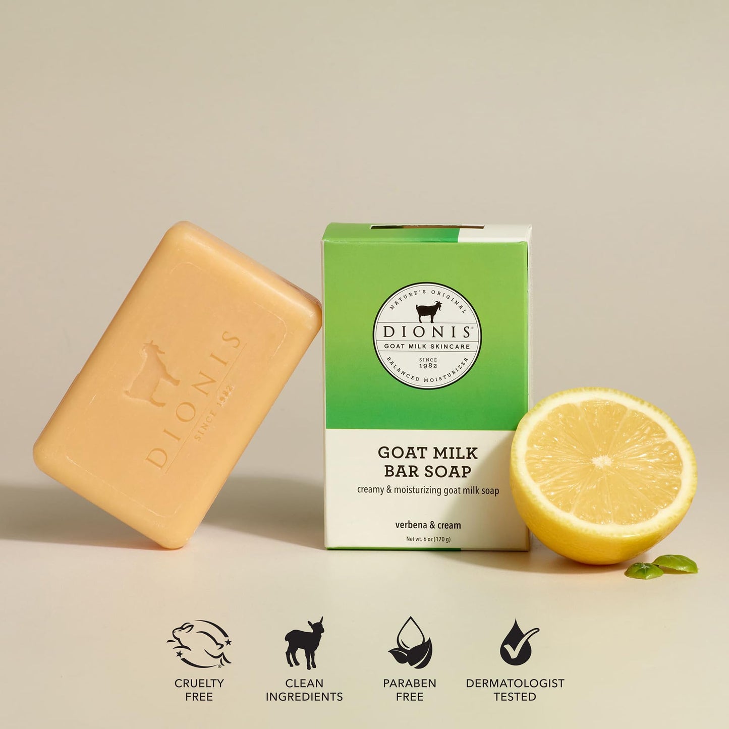 Dionis Goat Milk Lemon Verbena and Cream Bar Soap 6 oz (Pack of 1) Beauty & Personal Care Dionis