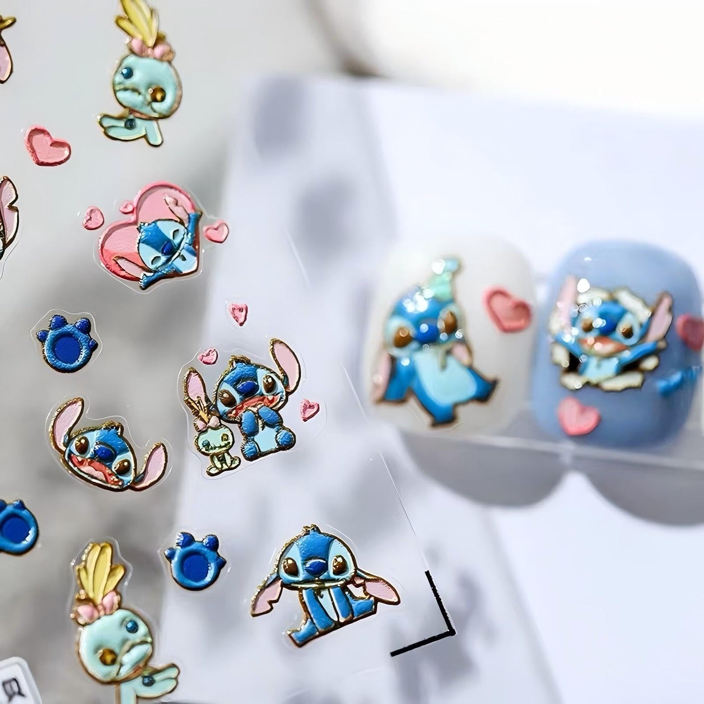 Dedyel 5D Embossed Cute Nail Art Stickers Cartoon Kawaii Design Anime Self Adhesive Nail Stickers for Women Kids Girls Nails Art Decorations Beauty & Personal Care Dedyel