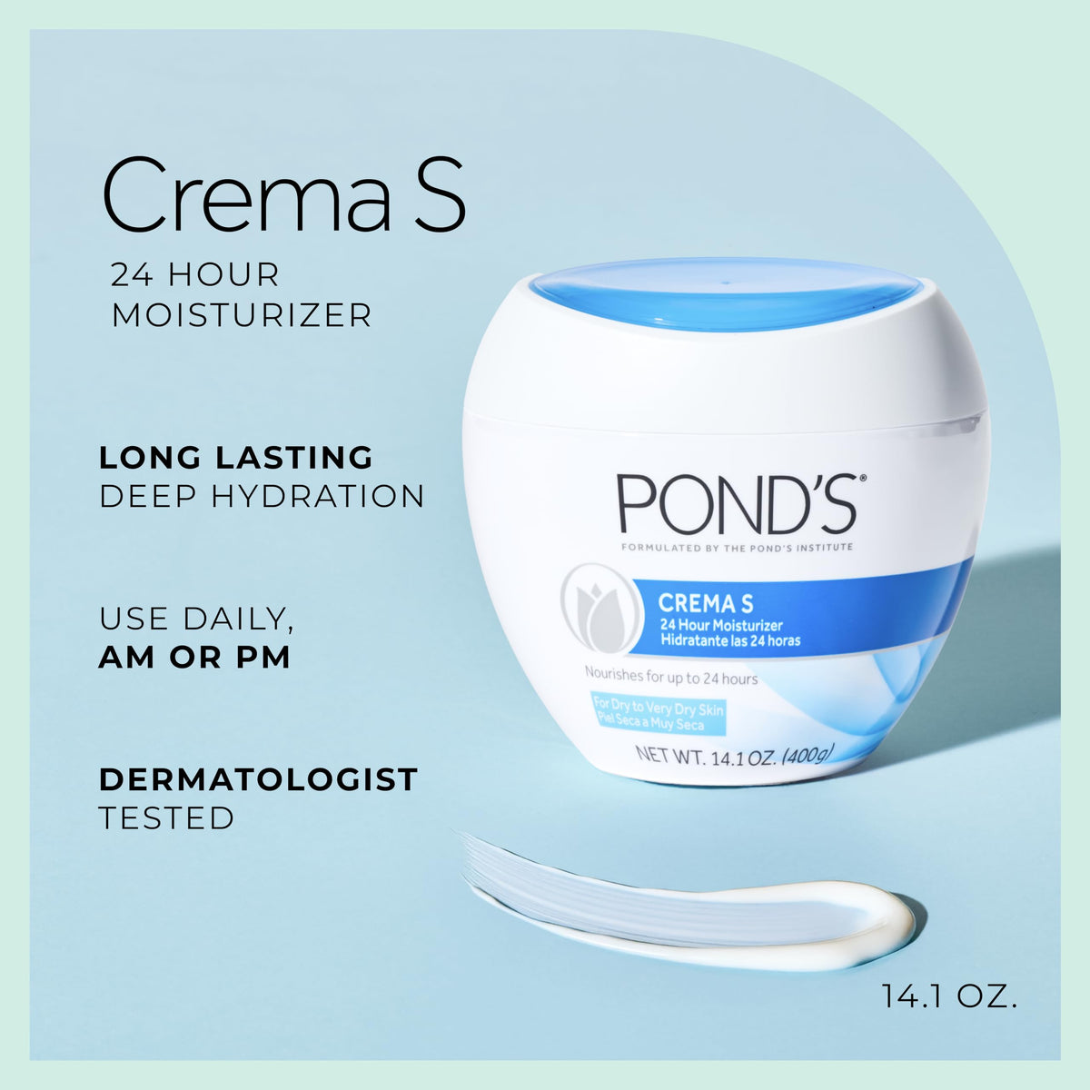 Pond's Nourishing Moisturizing Cream, Crema S, Fragrance Free, Ivory, 14.1 Oz Beauty & Personal Care POND'S
