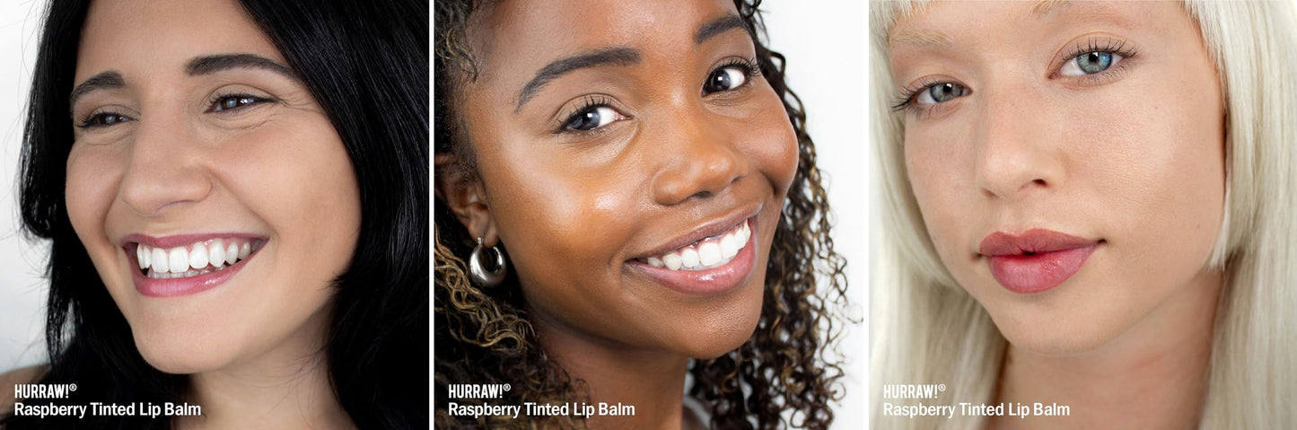 Hurraw! Raspberry Tinted Lip Balm, 3 Pack: (Sheer Berry Tint) Organic, Certified Vegan, Cruelty and Gluten Free. Non-GMO, 100% Natural Ingredients. Beauty & Personal Care HURRAW!