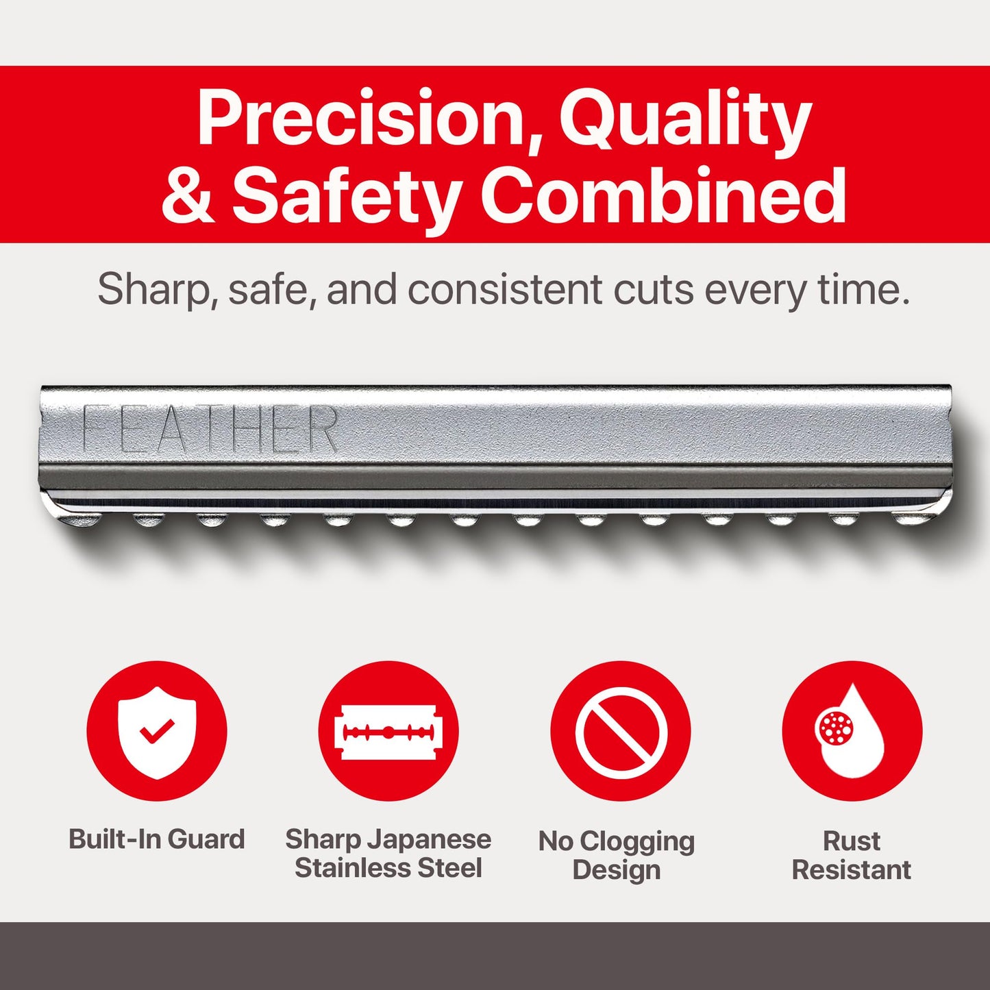 Feather Styling Razor Standard Blades - Professional Hair Cutting Blades for Styling, Shaping, Feathering, & Thinning - Stainless Steel Single Edge Beauty and Personal Care Feather