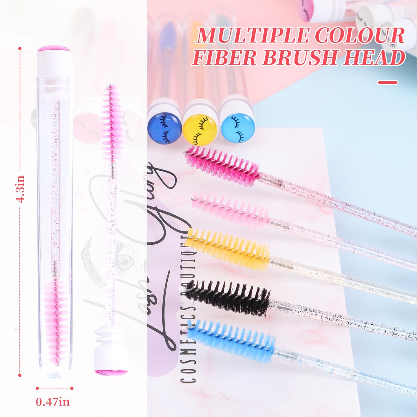110 Pcs Disposable Mascara Brushes Diamond Eyelash Spoolies Makeup Brush Mascara Wand in Sanitary Tube Lash Supplies Beauty & Personal Care Ipien