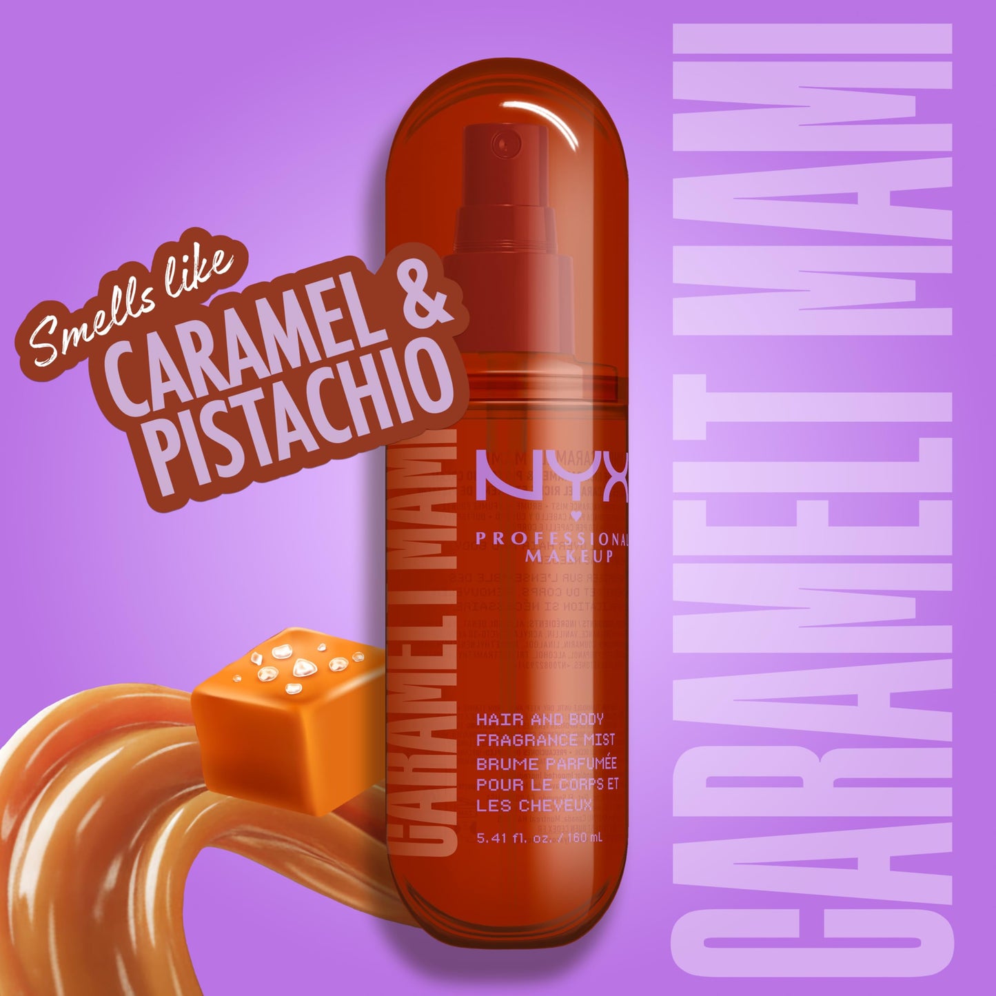 NYX PROFESSIONAL MAKEUP Fat Oil Fragrance Mist Perfume in Caramelt Mami, Caramel Scented Long Lasting Hair & Body Spray With Brown Sugar & Pistachio Beauty & Personal Care NYX PROFESSIONAL MAKEUP