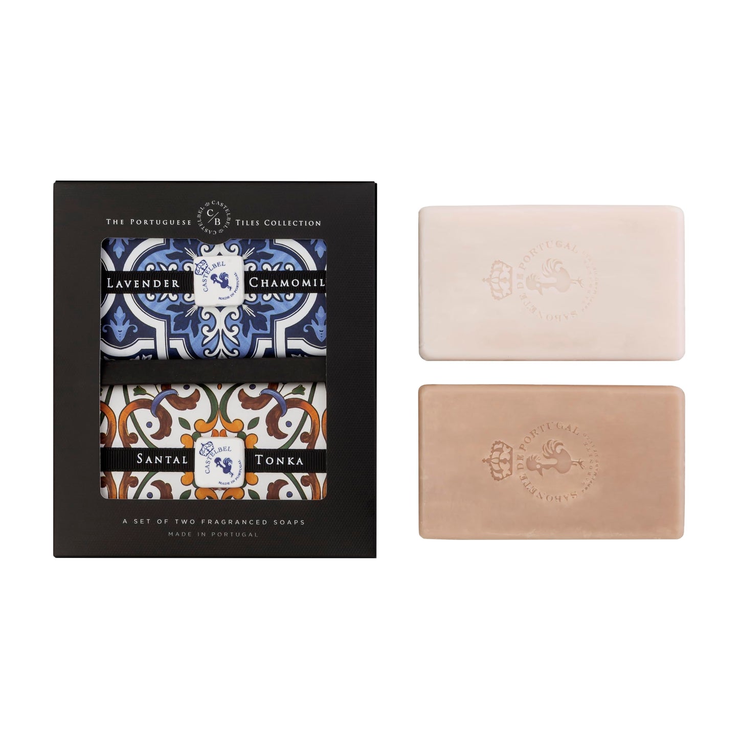Castelbel Vegetable Base Soap Bars, Set of 2 (200 g each), Paper Wrapped Tiles Collection (2 x 200g, Lavender Chamomile & Santal Tonka) Beauty & Personal Care Castelbel