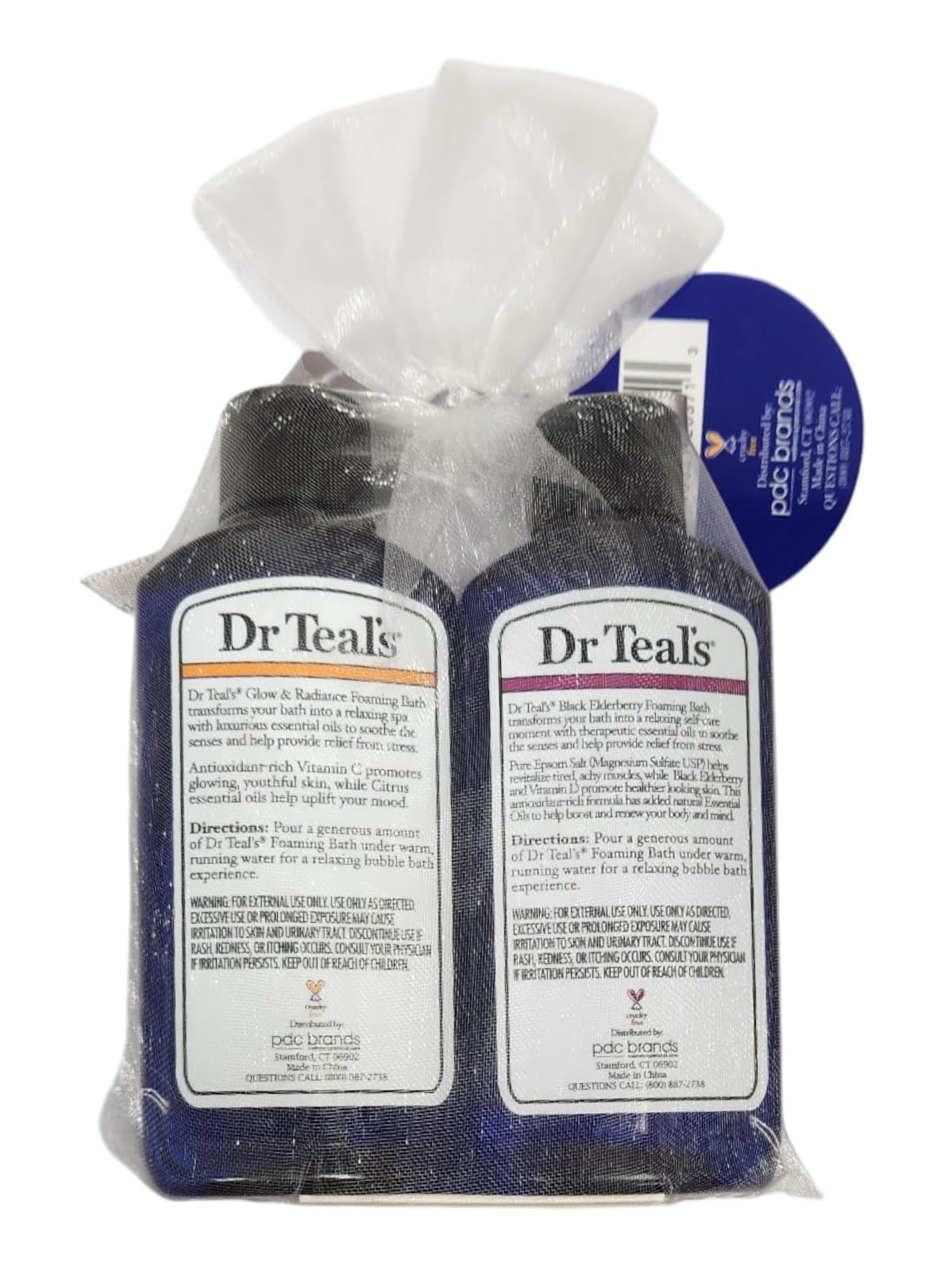 Dr Teal's Foaming Bath with Pure Epsom Salt Gift Set, Black Elderberry and Glow & Radiance, 3 Fl Oz Each Beauty and Personal Care Dr Teal's