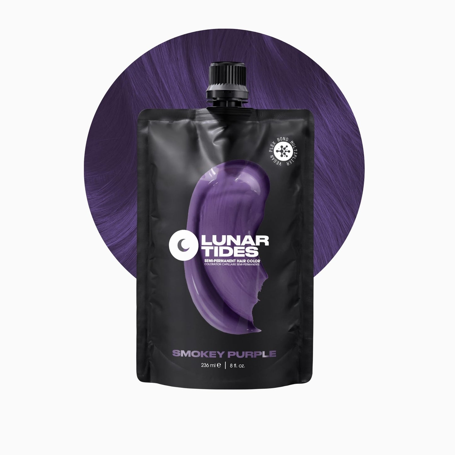 Lunar Tides Semi-Permanent Hair Color (43 colors) (Smokey Purple, 8 fl. oz.) Beauty & Personal Care Lunar Tides
