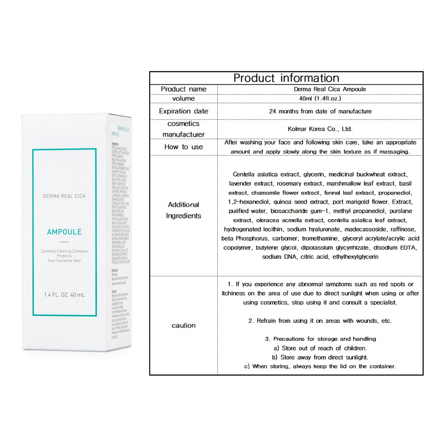 GIANANO, Skincare Ampoule, Soothing & Repairing Serum for A.T.O.M.Y Derma Real Cica Ampoule, 1.4fl.oz. Beauty & Personal Care GIANANO