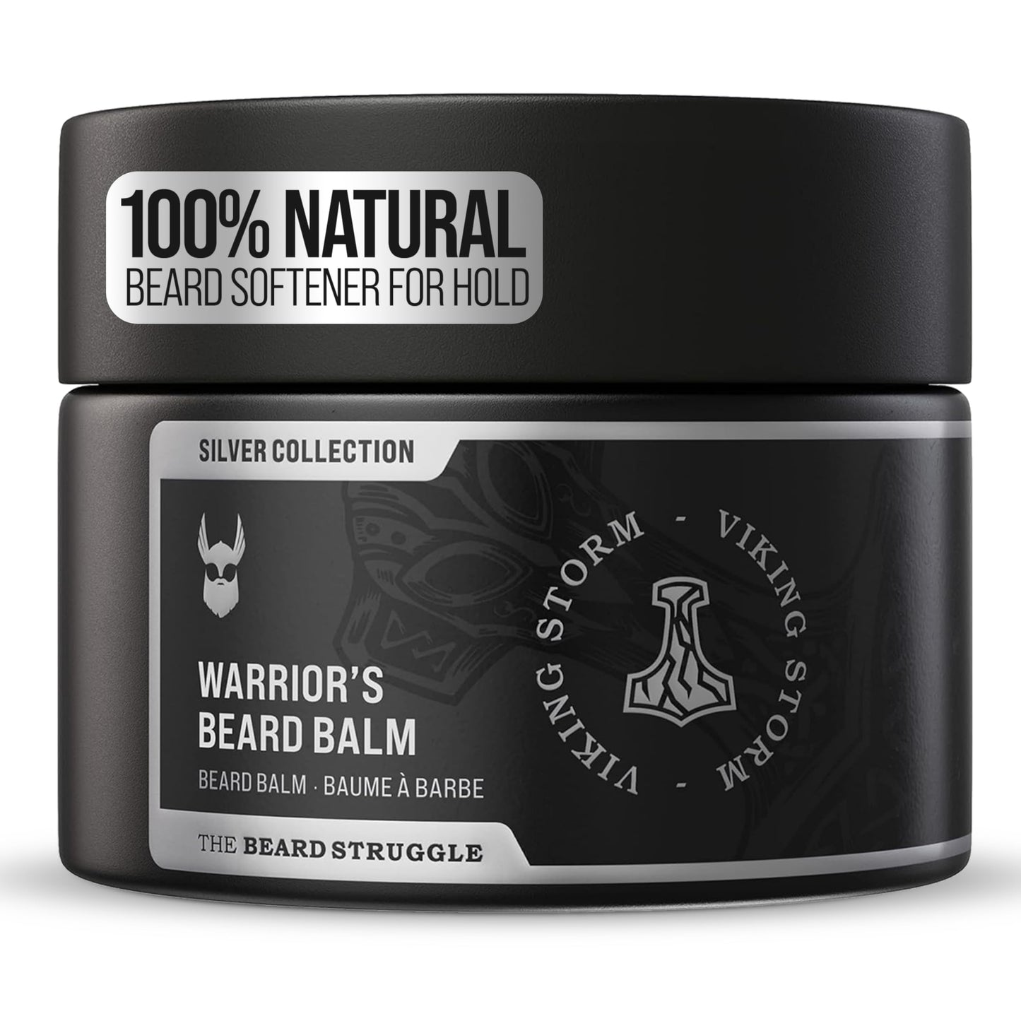 The Beard Struggle Warrior’s Beard Balm - Silver Collection, Viking Storm - Non-Greasy Low-Hold Formula, Luxurious Cologne-Grade Fragrances 100% Beauty and Personal Care The Beard Struggle