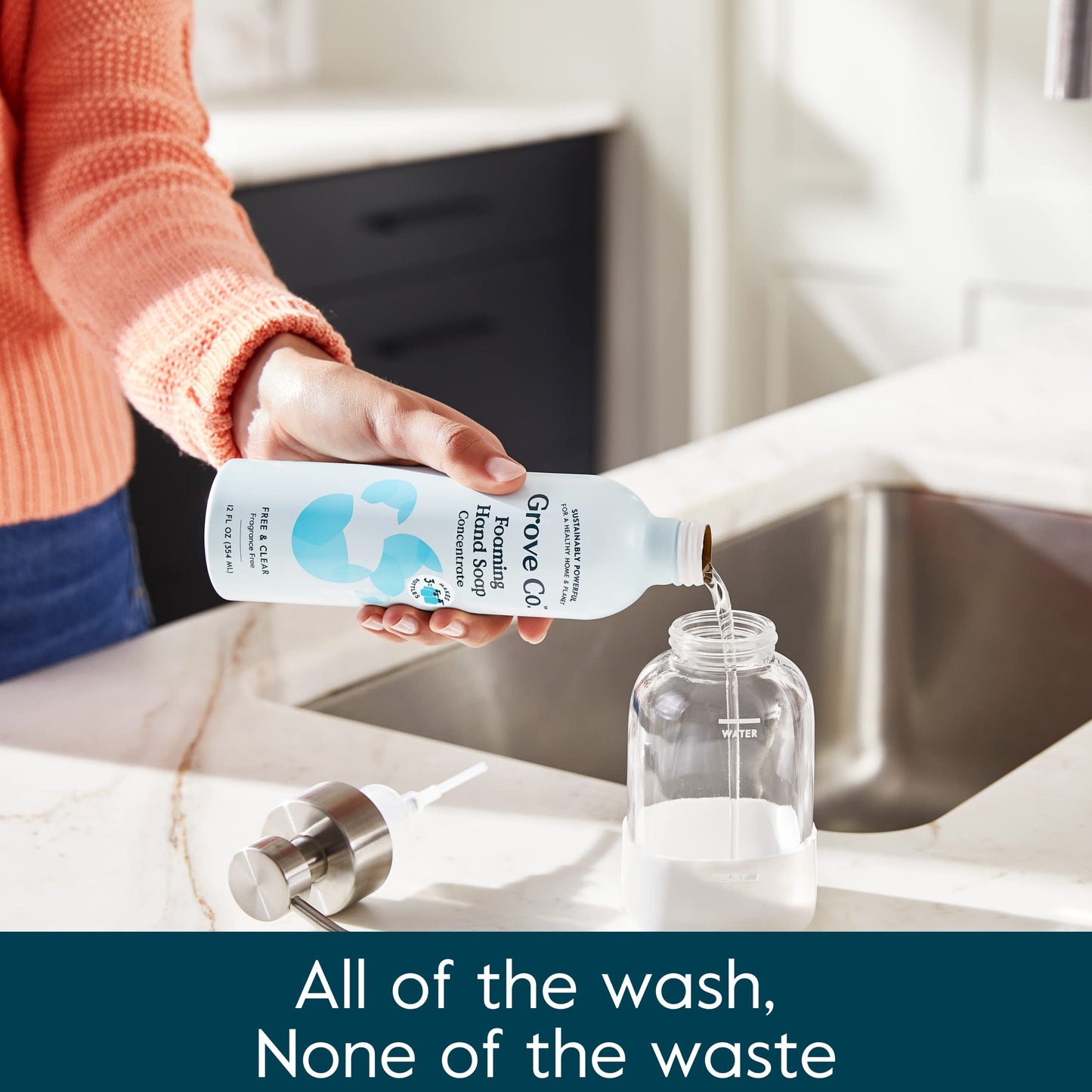 Grove Co. Hydrating Foaming Hand Soap Refills (2 x 12 Oz), Moisturizing Hand Wash, Fragrance-Free, No Plastic or Parabens, Cruelty Free, Free & Clear Beauty & Personal Care Grove Co.