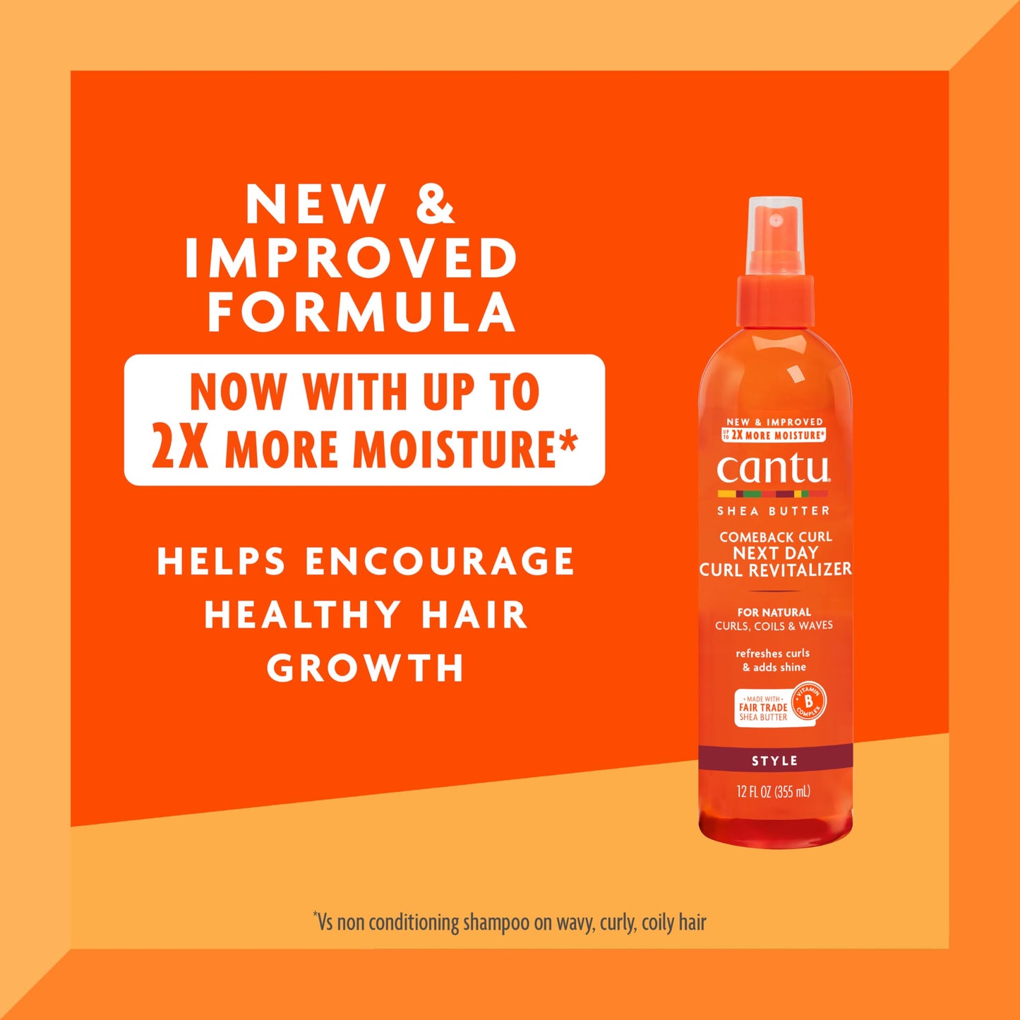 Cantu Comeback Curl Next Day Curl Revitalizer for Natural Hair with Pure Shea Butter, 12 fl oz (Pack of 3) Beauty & Personal Care Cantu