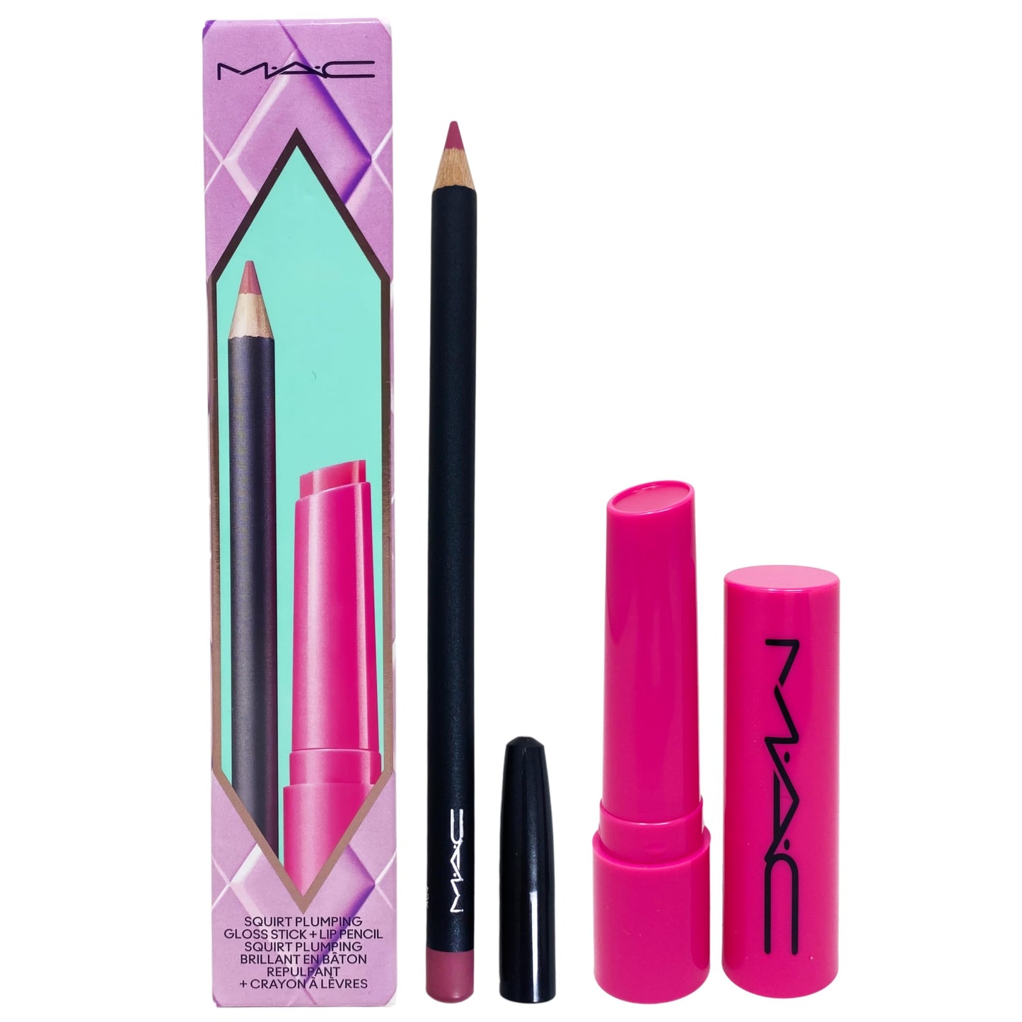 MAC M·A·C Cosmetics Holiday Exclusive Anything's Glossible Squirt Plumping Gloss Stick and Lip Pencil Duo Set - Edge to Edge/Amped Beauty & Personal Care MAC
