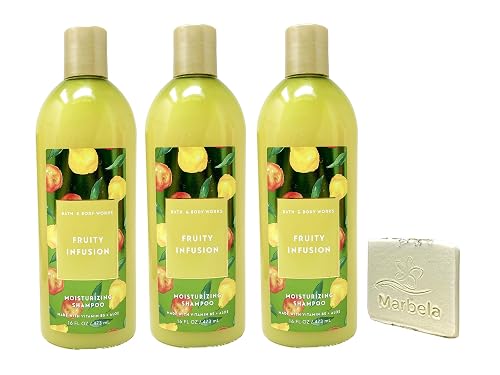 Bath & Body Works Fruity Infusion - 3 Pack Of Moisturizing Shampoo with a Natural Oats Sample Soap Beauty & Personal Care Bath & Body Works