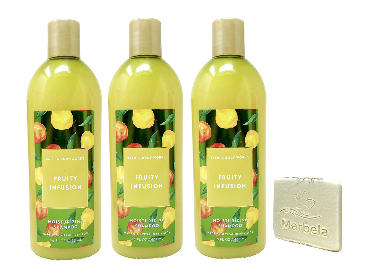 Bath & Body Works Fruity Infusion - 3 Pack Of Moisturizing Shampoo with a Natural Oats Sample Soap Beauty & Personal Care Bath & Body Works