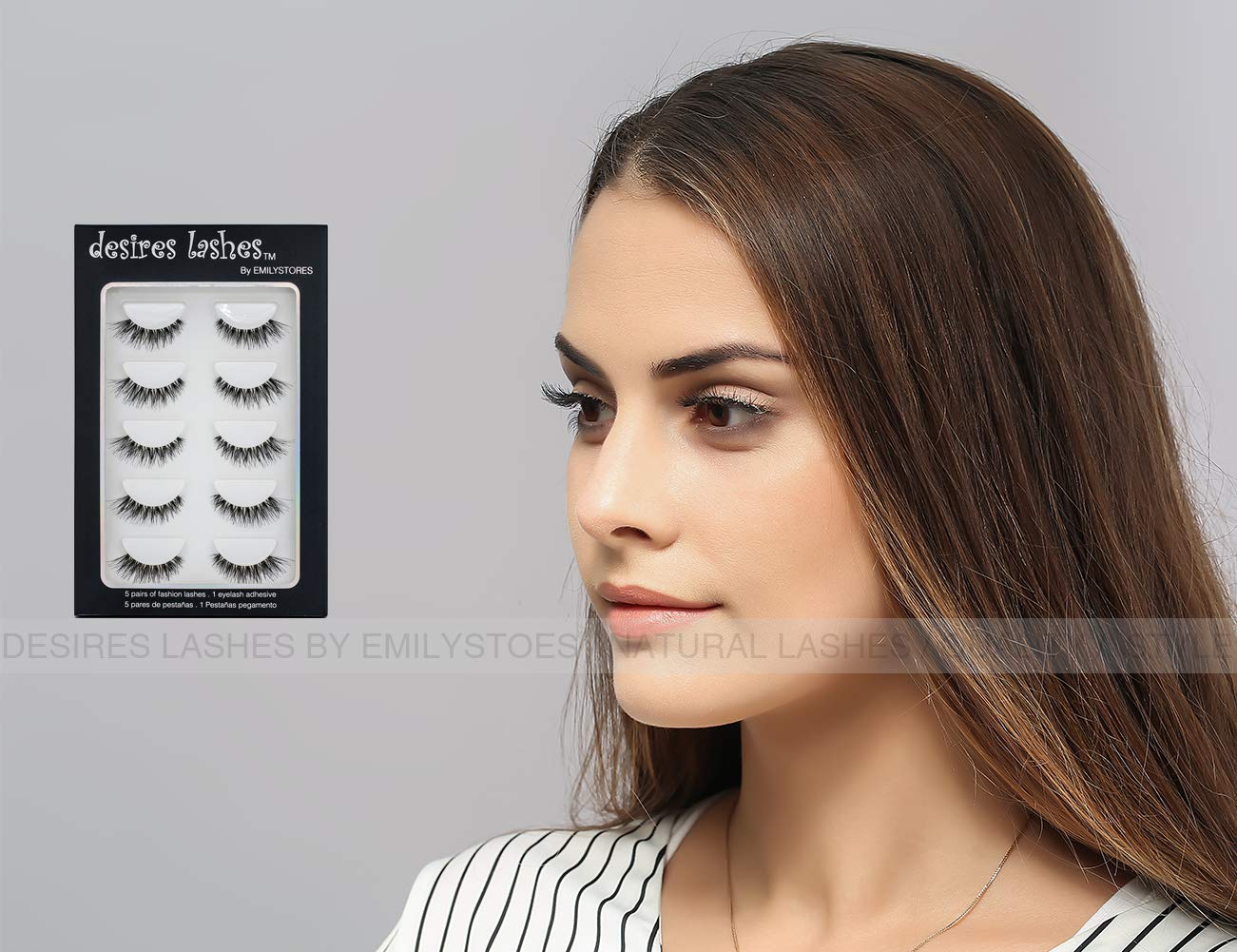 DESIRES LASHES Multipack Demi Wispies Fake Eyelashes 5Pairs Per Kits, 01 Monday Beauty & Personal Care DESIRES LASHES By EMILYSTORES