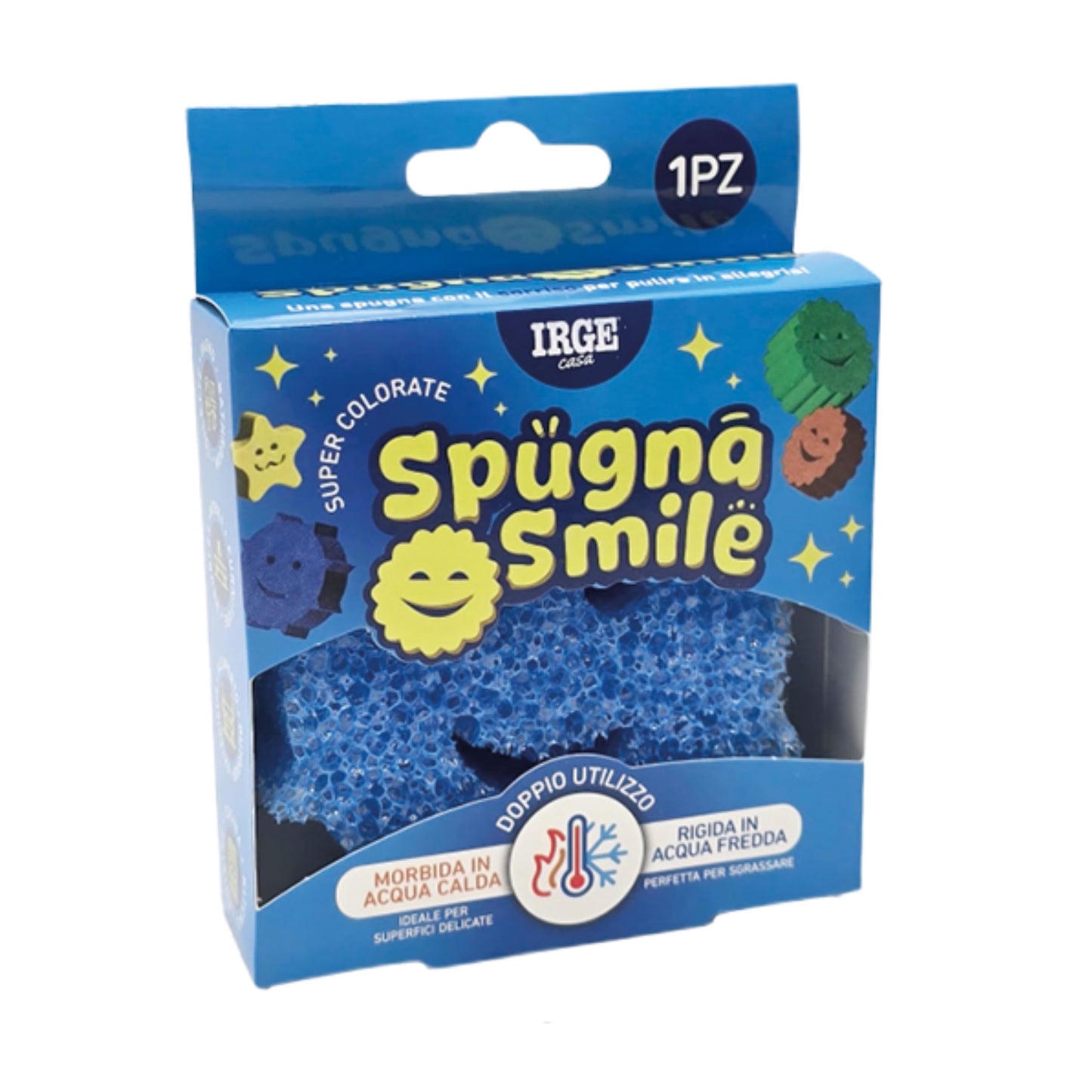 Smile Scrub Sponge 10 x 10 x 3 cm Beauty and Personal Care SICIGNANO
