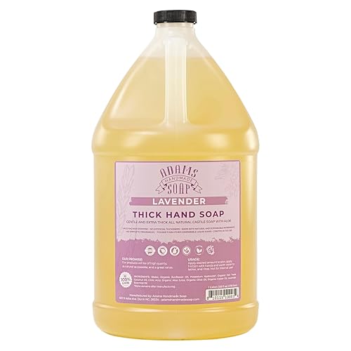 Adams Handmade Soap Thick Organic Castile Liquid Hand Soap 1 Gallon Refill - Lavender Beauty & Personal Care Adams Handmade Soap
