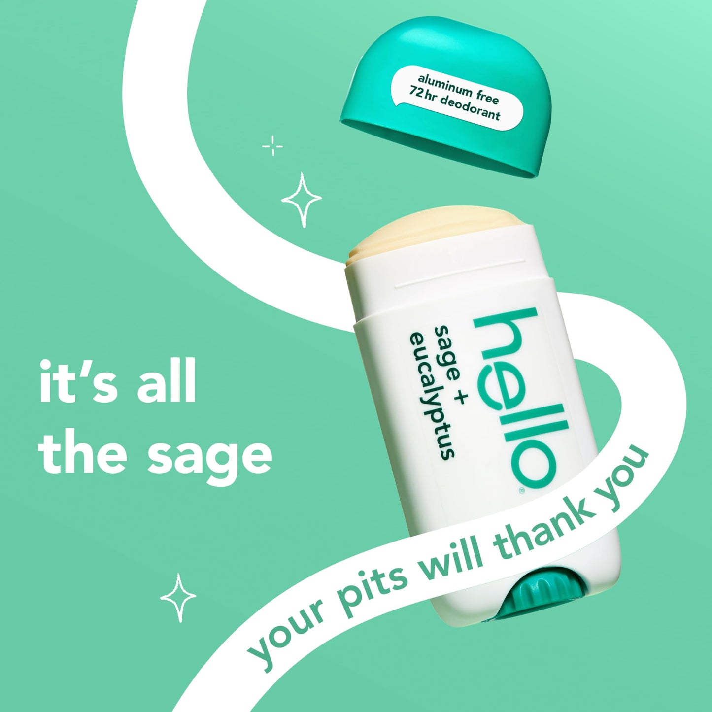 hello Sage + Eucalyptus Aluminum Free Deodorant for Women and Men, 72-Hour Deodorant, Only 9 Ingredients, Baking Soda Free, Enriched with Shea Butter Beauty and Personal Care hello